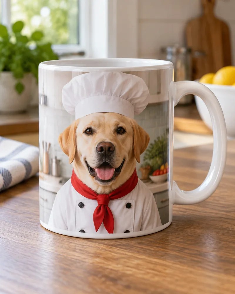 Chef labrador design on a mug